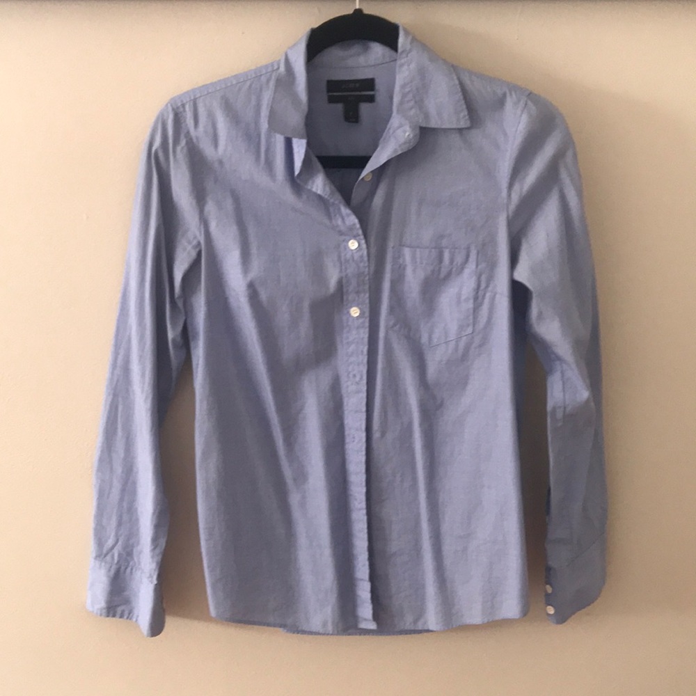 J Crew - blue - boy cut blouse - Size 0